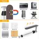 Swaitee Magnetic Paper Towel Holder for Fridge, Under Cabinet Paper Towel Holder Wall Mount, Self Adhesive No Drill, One Hand Tear Ratchet, Fits Jumbo Rolls, Silver for Kitchen RV Garage
