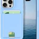 Petocase for iPhone 15 Pro Max Wallet Case Card Holder Slot Slim Fit Flexible TPU Gel Rubber Soft Skin Silicone Protective Phone Case Cover for Apple iPhone 15 Pro Max 6.7 inch Light Blue