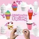 Paint Your Own Squishies with 12 Markers, Ice Cream Squishy Toys for Girls, Jumbo Squishy Coloring Art Kit for Kids Ages 3-12, Birthday Gifts Art Project Supplies Sensory Squeeze Toys