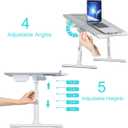 KLEAR Laptop Bed Tray Desk, Foldable and Adjustable Lap Table with Heights and Angles, Upgraded-Sturdy Laptop Lap Desk for Bed/Sofa/Couch/Floor (2 Drawers, Grey)