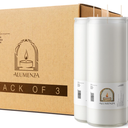 Alumenza 7 Day Candle in Glass Jar – Clean Burning Unscented Paraffin Wax – Large & Tall Devotional Prayer Candles for Home, Memorial, Rituals, Spells, Baptisms, Long Lasting Bulk 6 Pk