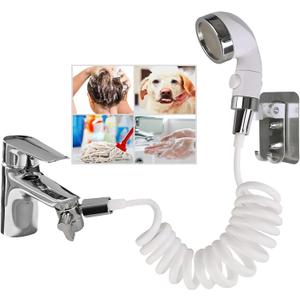 Sink Hose Sprayer Attachment for Faucet,Shower Head Sink Hose Attachment for Pets Dog Rinse, Hair Washing Rooms, Kitchens, Bathrooms, Laundry Rooms (style 2)