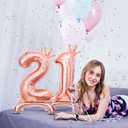 Number Balloons,Standing Number 0-9 Balloon 32 Inch Rose Gold Birthday Decorations for Girls Foil Balloon 0-9 Birthday Balloons