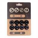 Generic Snowboard Binding Screws, Stainless Steel Replacement Hardware, 12-Pack  M6 x 13/16 mm Mixed Lengths, Phillips Drive, Rust-Resistant, Fits 4x4 & 2x4