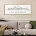 comurdyo The Lords Prayer Our Father Sign Wall Decor 40"X15" Bible Verse Quotes Christian Scripture Large Catholic Inspirational Wooden Framed Wall Hanging Art (Wood)