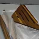 Shower Foot Rest 13.8in, Bamboo Shower Stool for Shaving Legs, Waterproof Corner Shower Stool with Storage Shelf, Shower Foot Stool for Inside Small Shower Spaces