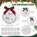 Soaoo 48 Pcs Christmas Bible Verses Ornaments Christmas Wooden Hanging Sign with Buffalo Plaid Bow and Ropes for Xmas Tree Religious Christian Gifts Church Supplies Home Decor (White)