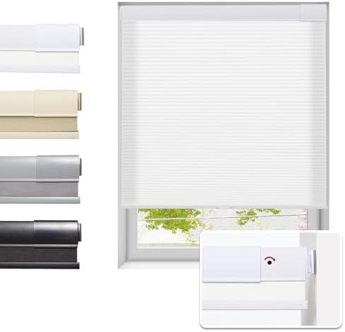Tonature No Drill Cellular Shades for Indoor Windows, Thermal Insulating & Noise Reducing Honeycomb Blinds, Cordless Free Stop Blinds Light Filtering, White,71" W x 64" H