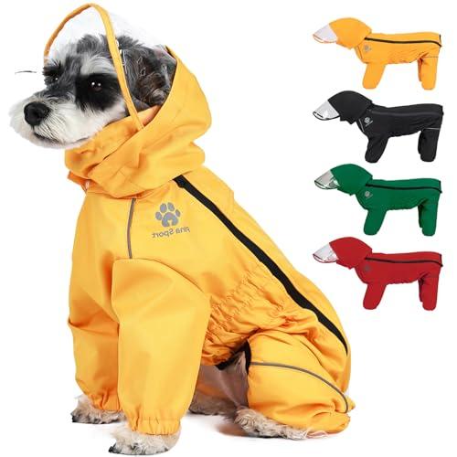 PINA Dog Raincoat, Waterproof Jacket with Hood & Reflective Strap, Lightweight Poncho with Leash Hole for Wet Weather, 2XL