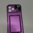 SSLOTSCASE for iPhone 17 Pro Max Case with Card Holder & Sliding Camera Lens Cover & Hidden Kickstand & Camera Stand & Wallet, Silicone Edge Durable Protective Case for iPhone 17 Pro Max, Dark Purple