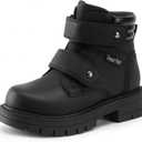 DREAM PAIRS Kids Ankle Boots Boys Girls Fashion Booties with Hook and Loop (Toddler/Little Kid) (Black)