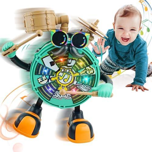 Musical Toys for Baby Crawling, Infant Tummy Time Toys for Toddler 6-18 Months, Jazz Drums Early Educational Kids Music Sensory Toys Christmas Birthday Gift for Boys and Girls