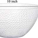 Suwimut 4 Pack Clear Plastic Serving Bowls, 135 OZ Large Round Plastic Bowls, 10 Inch Disposable Reusable Salad Mixing Bowl Buffet Containers for Catering, Party, Salad, Fruit, Chips, Popcorn, Snack
