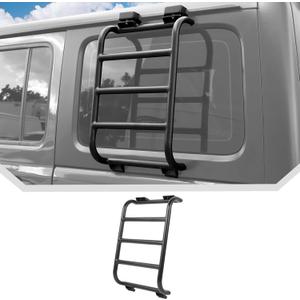 Aluminium Alloy Rear Window Ladder for 2018-2023 2024 Jeep Wrangler JL JLU 2 Door / 4 Door Luggage Ladder Rack