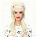 Funny 80s Mullet Wigs for Women Costume Retro Bouffant 613# Wigs for Women with Bangs Beehive Fancy Party Accessory Cosplay Wig (613#)