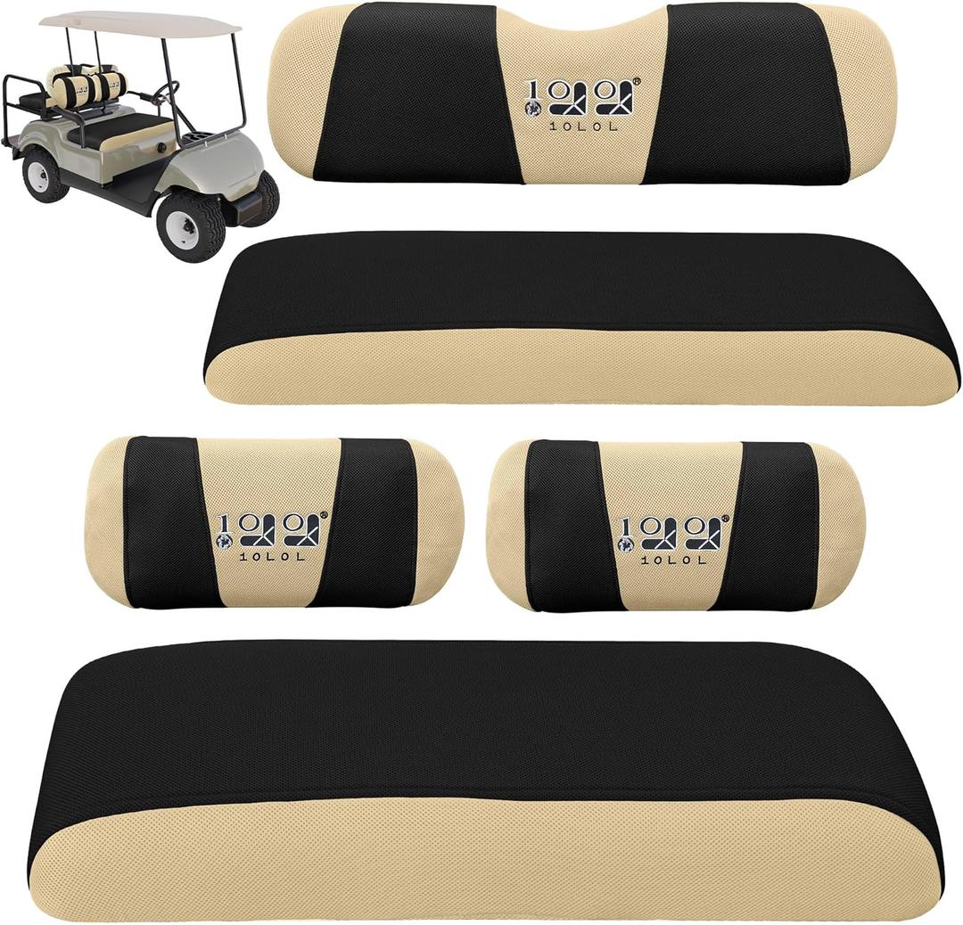 10L0L Golf Cart Front & Rear Seat Covers Full Set for Yamaha G2 G8 G9 G11 G14 G16 G19 G20 G21 G22 & Club Car DS Pre-2000, Tomberlin Emerge E2, E-Z-GO Marathon, Fits 4 Passenger Seat Golf Cart