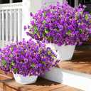 Waipfaru 24 Bundles Artificial Flowers for Outdoors Faux Plants Outdoor, UV Resistant Artificial Plants Outdoor, Silk Petunias Fake Flowers for Outside Home Decor Planter Porch Decoration, Mix Color