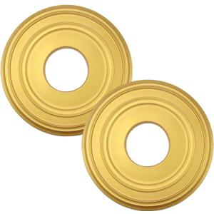 Crapyt 2 PCS Ceiling Medallion Large Ceiling Medallion Ceiling Fan Medallion for Light Fixtures and Ceiling Fans 12.2"OD x 3.86"ID Gold