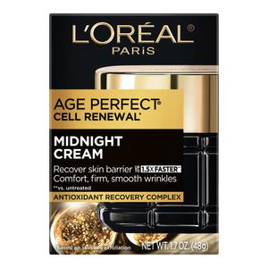 LOral Paris Age Perfect Midnight Cream, Antioxidant Recovery Complex, 1.7 Oz. 1.70 Ounce (Pack of 1)
