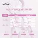 MANZI 6 Pairs Plus Size Knee Highs for Women 15 Denier Sheer Nylon Socks Knee High Stockings (3X-Large-4X-Large, Natural)