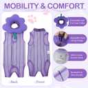 EMUST Cat Recovery Suit with Soft Cone Collar for Female Cats, E-Collar Alternative Post-Spay Wear, Breathable Anti-Licking Cat Onesie for Surgery Recovery & Skin Disease Support(Grapes,S)