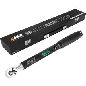 EWK 3/8" Drive Digital Torque Wrench 5-100 ft-lbs (6.8-135 Nm), with LED Display & Buzzer Alert, for Small Car Repairs