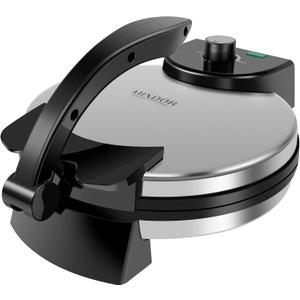 Mixdor Electric Tortilla Press Roti Maker 10inch with Removable Handle Multipurpose Tortilla Press Maker Non-Stick Cooking Plates for Homemade Tortillas, Rotis, Chapatis