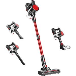 OLIXIS Cordless Vacuum Cleaner with Flexible Steering & Extendable Pole,3 Brush Heads, Lightweight Wireless Rechargeable Upright Vacuum with LED Light & Wall Mount for Hardwood Floors & Carpet