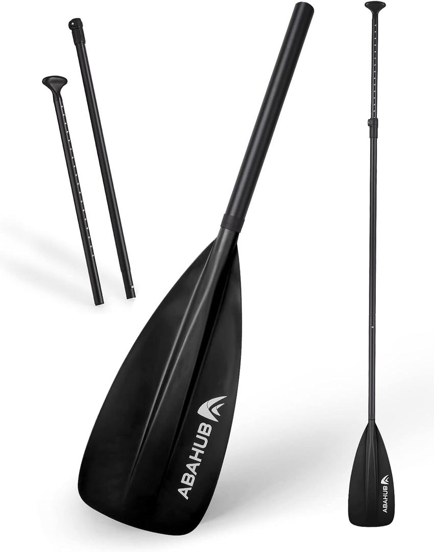 Abahub SUP Paddle - 3 Piece Adjustable Paddles - Lightweight Stand-up Paddle Oars for Paddleboard, Adjustable Aluminum Alloy Shaft 68" - 84", Black/Blue/Green/Orange/Red/Yellow Plastic Nylon Blade