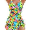 Blooming Jelly Womens One Piece Swimsuit Tummy Control Bathing Suit Gold Metal Tie Knot 2026 Swim Dress, X-Large, Yellow Floral