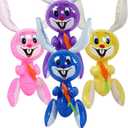 ArtCreativity 23" Inflatable Easter Bunny with Carrot Inflates, Set of 4 Blow Up Bunny, Egg Hunt Supplies for Easter Basket Stuffers, Indoor and Outdoor Decoration, Party Favors, 4 Assorted Colors