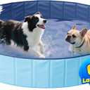 PatiencET Foldable Dog Pool, 63'' Portable Dog Swimming Pool with Quick Drain Valve, Pet Puppy Bathing Tub for Indoor Outdoor