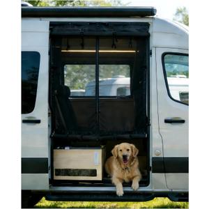 MELIPRON Van Bug Screen with Privacy Blackout Panel Fit for Mercedes Sprinter 2007-2025 High Roof Side Sliding Door, Magnetic Self-Closing Mosquito Net Fly Screen for Van Life Camping