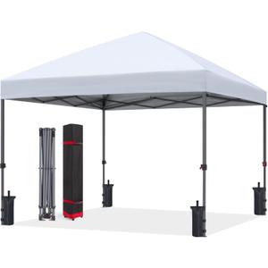 ABCCANOPY Pop Up Canopy - Outdoor Patio Portable Canopy Tent Heavy Duty for Backyard and Deck with 4 Sandbags (White, 10x10)