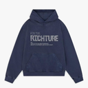 RICHTRUE Navy Blue Culture Hoodie Y2k Cute Oversized Graphic Hoodies Women Crewneck Sweatshirt Bling Grunge Streetwear (M)