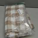 misaya Rectangle Waterproof Vinyl Table Cloth, Buffalo Flannel Backed Tablecloth, Wipeable Plastic Table Cover for Dinner, Kitchen, Outdoor (70" x 108", Khaki and White)