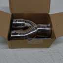 3 inch exhaust tip, universal stainless steel exhaust tailpipe dual tailpipe slant for most cars (Bent, silver white)