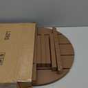 LZRS Round Adirondack Patio Side Table End Table, Outdoor Side Tables for Patio, Backyard,Pool, Indoor Companion, Easy Maintenance & Weather Resistant(Brown)