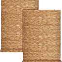 DoubleFill 2 Pcs Bamboo Shades Outdoor Reed Roll Up Blinds 36" W x 72" H Blackout Sunshade Cordless Bamboo Blinds for Home Porch, Patio & Windows Decor Shutters Sunlight Privacy Screen(Carbon Brown)