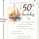 5 x 50th Birthday Card, 50 Year Old Birthday Gift Ideas for Dad Mom, 50th Birthday Decorations Gifts for Men Women Him Her, 7x5 inches