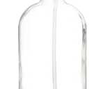 Rail19 Refillable Clear Glass Cleaning Spray Bottle with Silicone Sleeve, 16oz (Clear Trigger/Grey Sleeve)