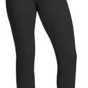 VIMPEP Womens Stretchy Yoga Dress Pants High Rise Straight Leg with Pockets Casual Petite/Regular 1202 (X-Small, Black)