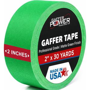 Green Screen Tape Chroma Key Gaffer Tape for Photography, Video & Film Non-Reflective Matte Finish, Residue-Free Removal, Strong Hold for Studio, Lighting & Background Setup (Green)