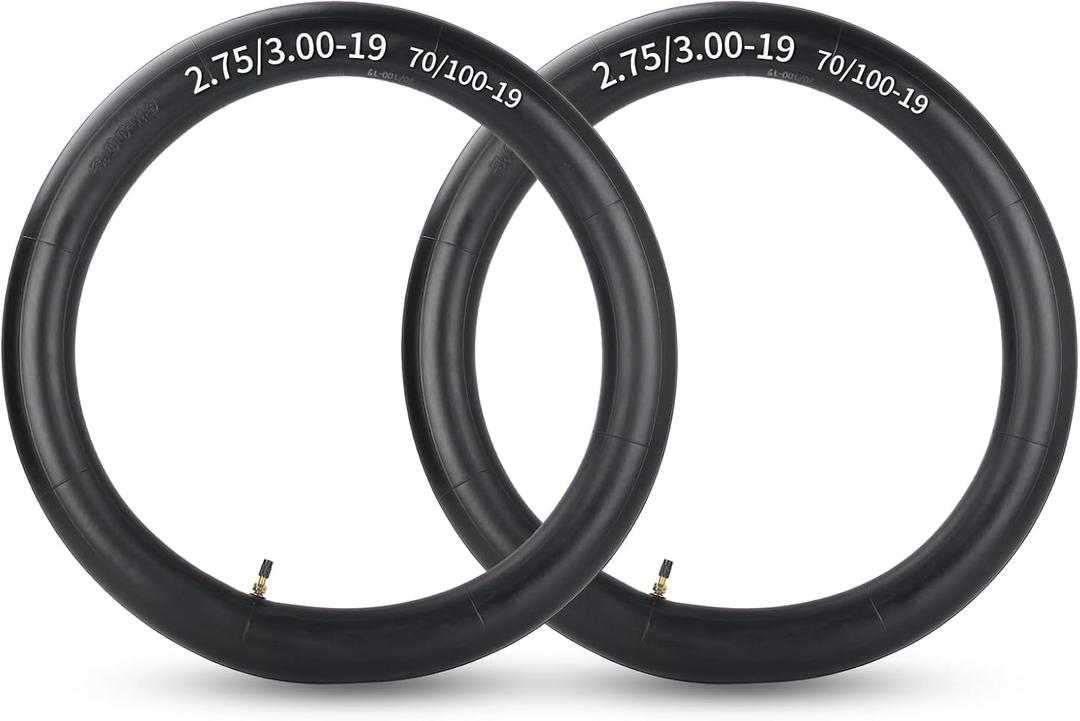 GICOOL 2.75/3.00-19” (70/100-19) Dirt Bike Replacement Inner Tubes, 2 Pack with TR4 Valve Stem, Fits for Motorcycle, Dirt Bike, Pit Bike and More
