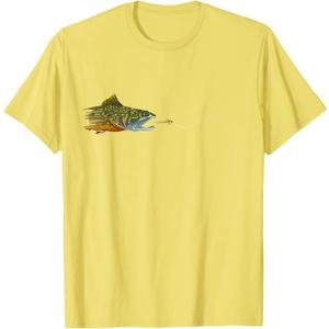 Fly Fishing Brook Trout Dry Fly Tying Fisherman T-Shirt, Size XL