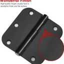 30 Pack Matte Black Door Hinges 3.5 x 3.5 Inch 5/8" Radius, Interior Heavy-Duty Rounded Hinge for Doors Standard Bedroom Office Door Hardware Removable Pin,RV,Garage,Storage Shed,Livestock Facilities