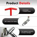 5 PCS Spark Plug Socket Wrench, T-Handle & 14mm/16mm/18mm/21mm Heavy Duty Spark Plug Remover Installer Set, Universal Maintenance Tool for Most Cars, Motorcycles, Lawn Mowers (Red)