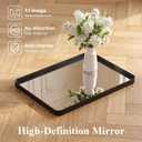 Sweetcrispy Bathroom Mirror 32x28 Inch, Vanity Mirror for Wall | Metal Framed Rounded Rectangle, Over Sink, Farmhouse, Restroom, Anti-Rust, Horizontal or Vertical Hanging, Black