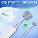 BOOMJOY Toilet Brush and Holder Set, Silicone Toilet Bowl Cleaner Brush, Bathroom Cleaning Bowl Kit with Tweezers, Bathroom Accessories with Aluminum Handle - White