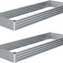 1031FT(2PCS) Galvanized Raised Garden Bed Kit Metal Planter Boxes,Large Outdoor Planters Garden for Planting Vegetables,Flowers,Herbs -Silver